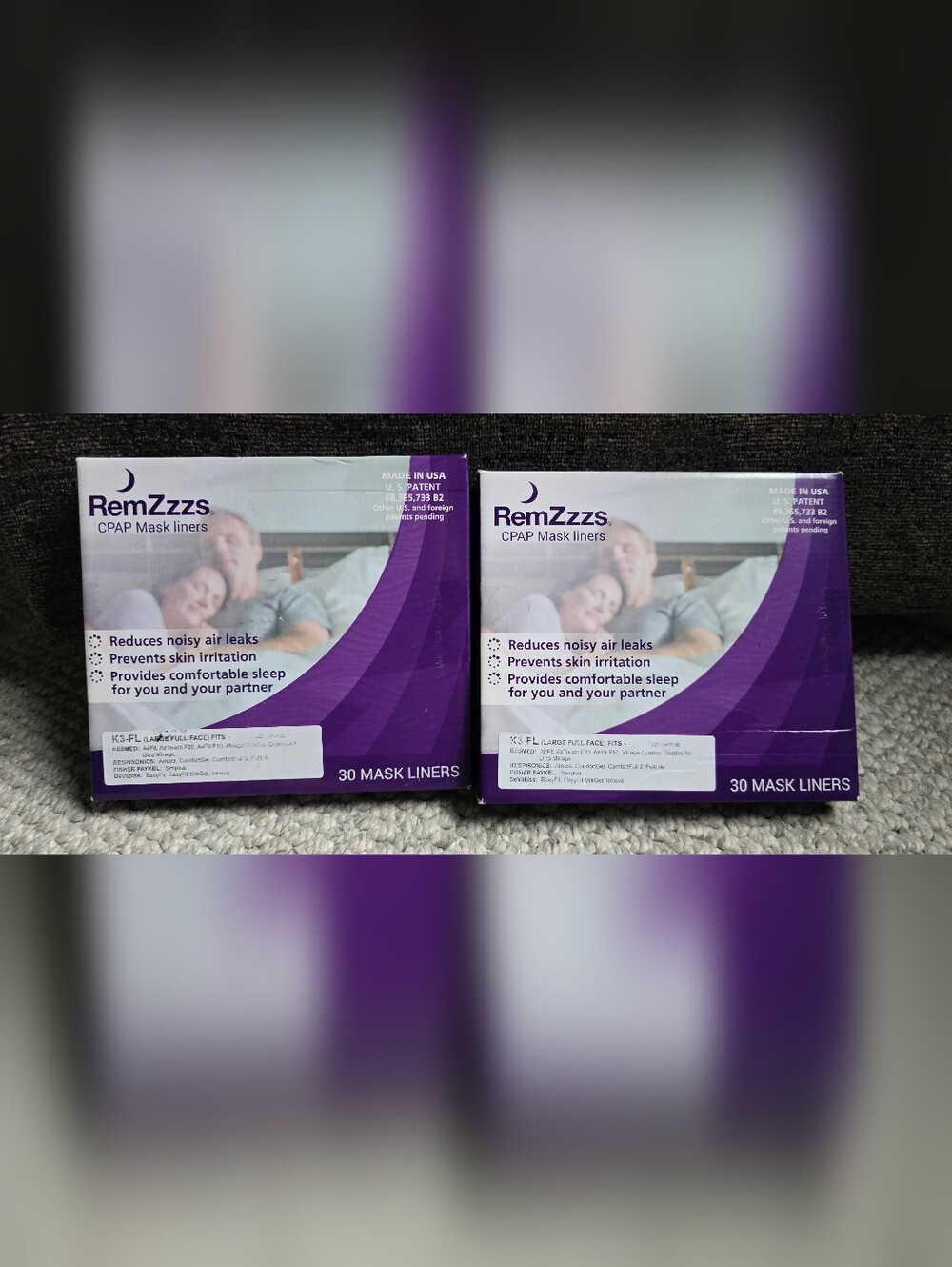 NEW 2 Boxes RemZzzs Mask Liners Large Full Face Res Med